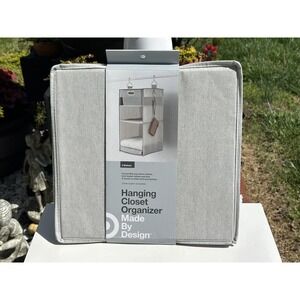NWT Hanging Fabric Storage Organizer 3 Shelf Light Gray Made‎ By Design